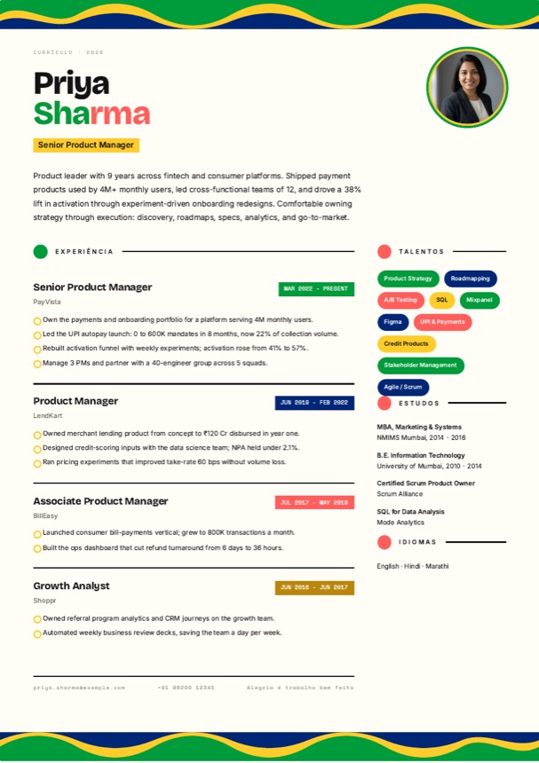 Carnival resume template preview