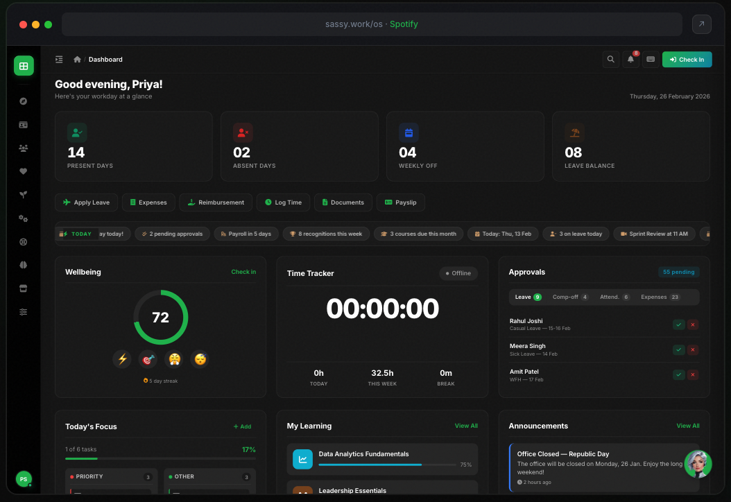 SassyOS Dashboard